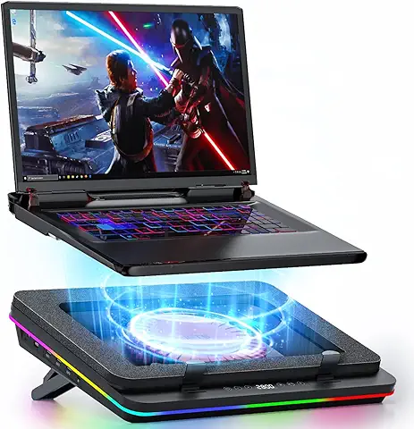 IETS GT600 RGB Laptop Cooling Pad Equipped with Gigantic Turbo-Fan（5.5inch Diameter）
